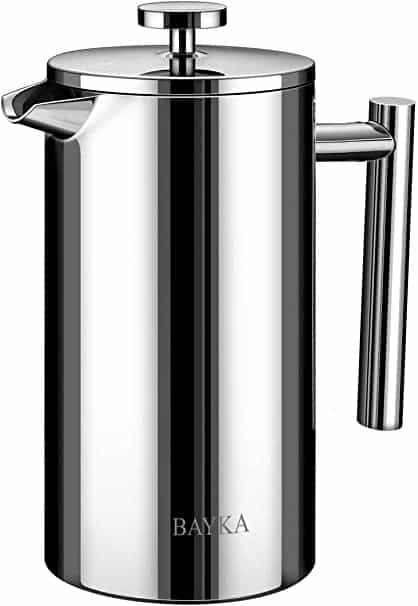 BAYKA Stainless Steel French Press. Number 4 of the 8 best french stainless steel coffee presses